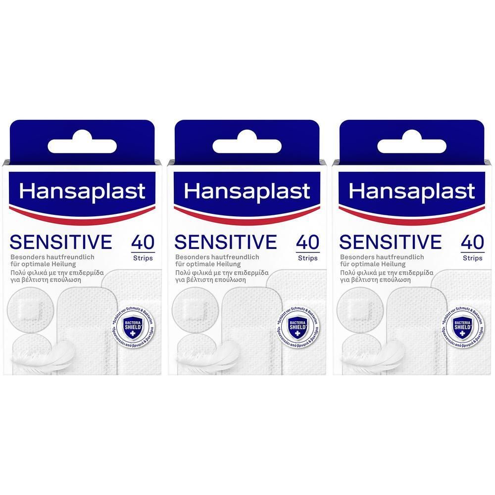 Hansaplast Sensitive Pflast.hypoallergen Strips x3 3x40 St Pflaster