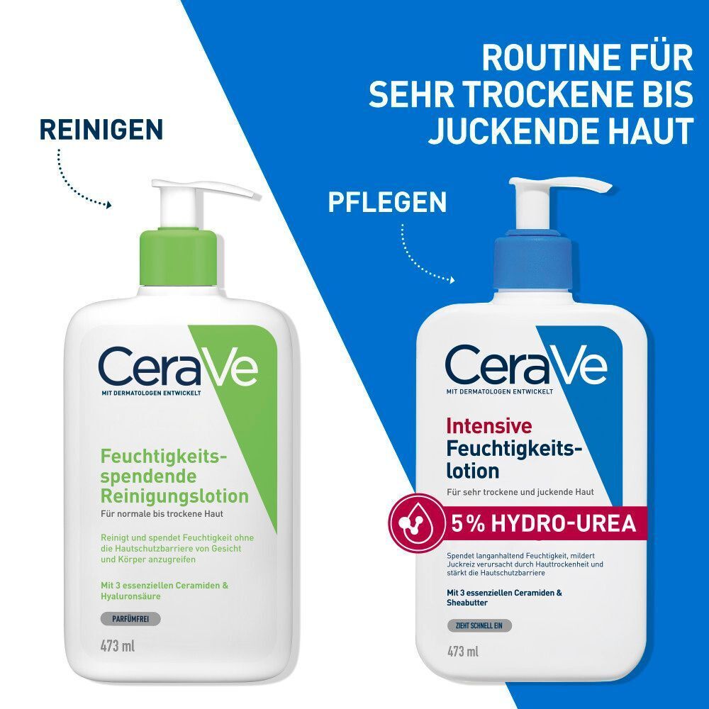 Vergleich: CeraVe Reinigungsöl und Intensive Feuchtigkeitslotion.