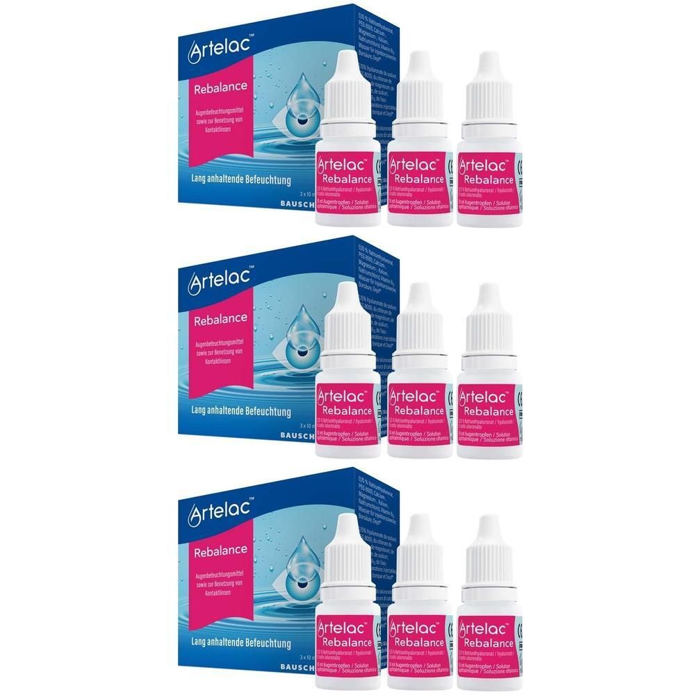 Artelac Rebalance Augentropfen x3 3x3x10 ml