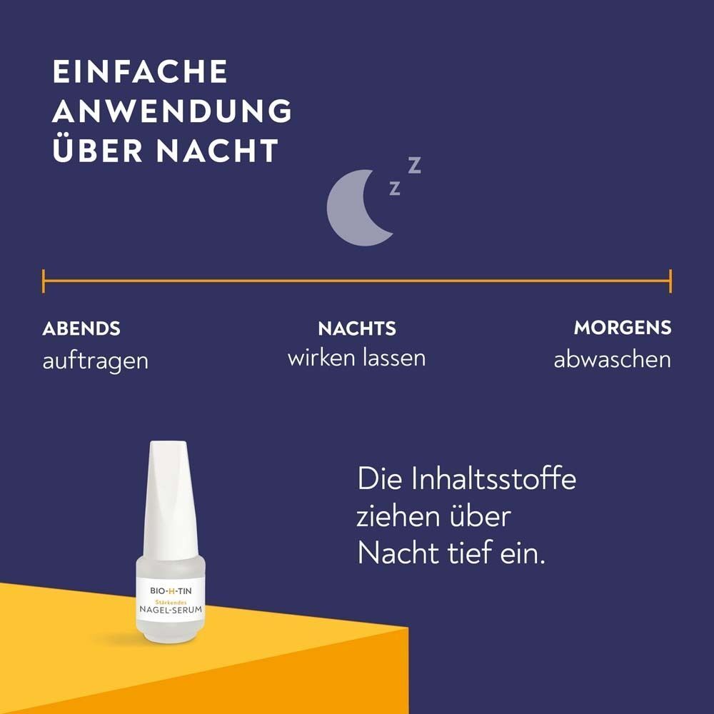 Hände, die sich überlappen. Ein orangefarbener Sprechblasen-Hinweis zeigt '92% weniger Nagelbruch*'.