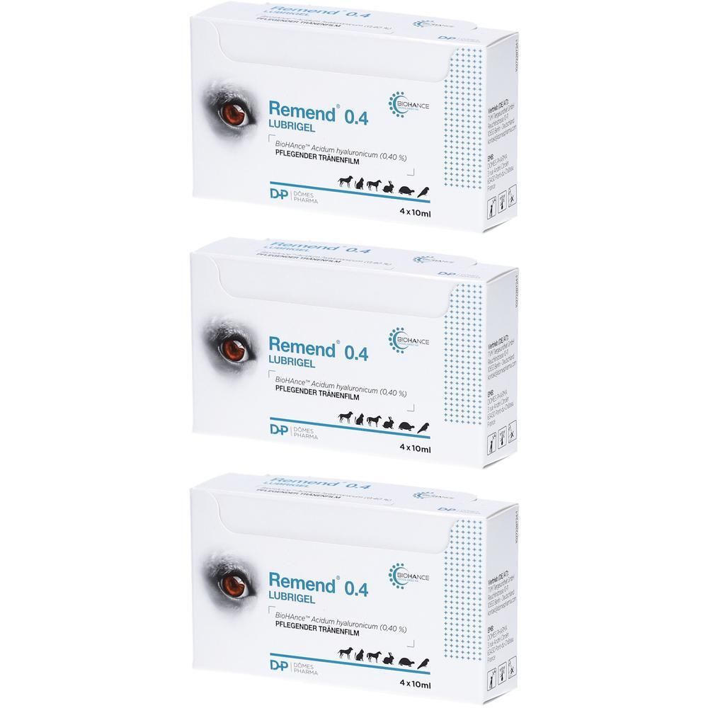 Remend Lubrigel f.Hund/Katze/Pferd x3 3x4x10 ml Augentropfen