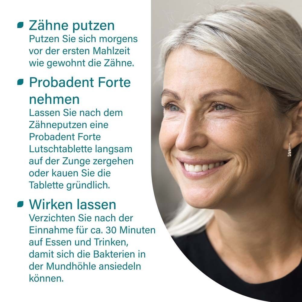 Vergleich von nupure probadent forte mit einem Konkurrenzprodukt, Hervorhebung von Vorteilen.
