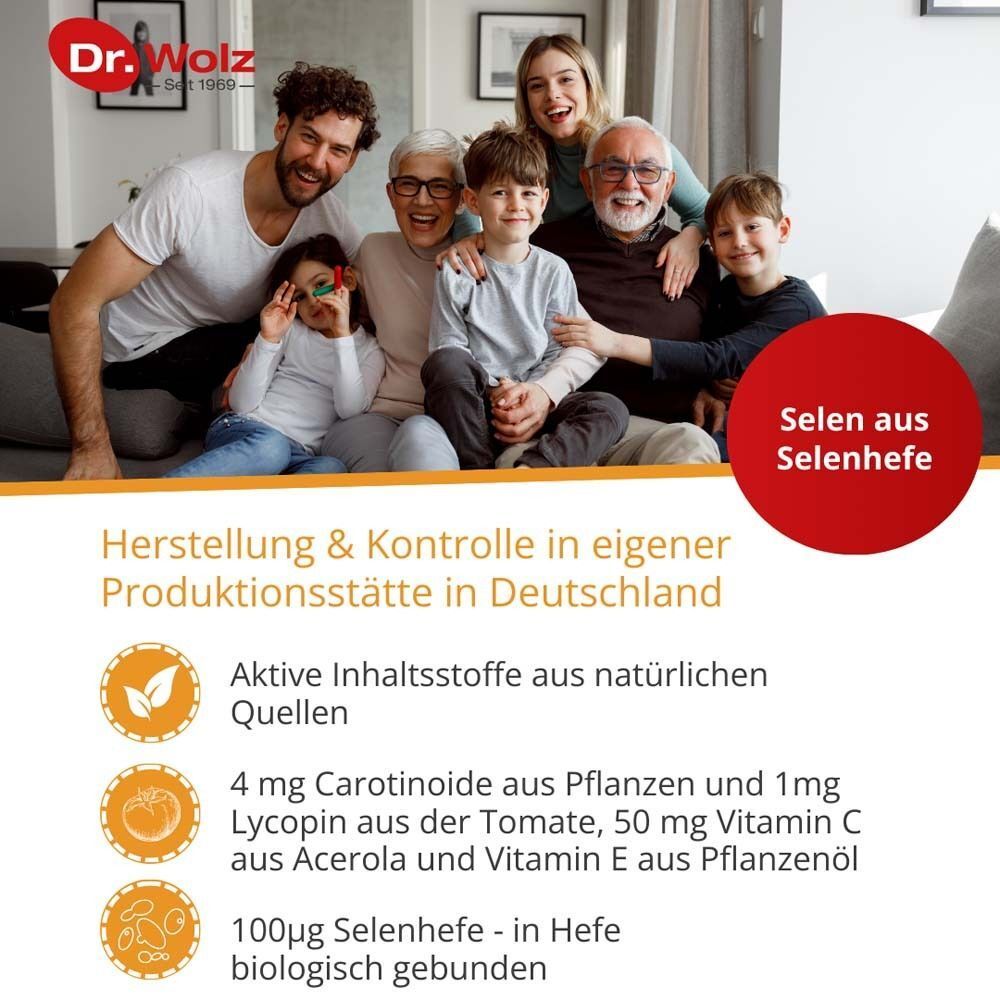 Dr. Wolz Selen ACE 100 µg: Familie genießt, Informationen zu Inhaltsstoffen und Herstellung in Deutschland.