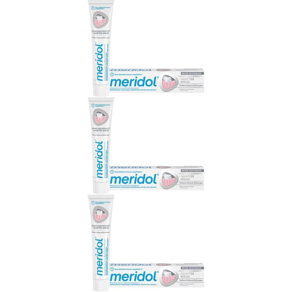 Meridol sanftes Weiß Zahnpasta x3 3x75 ml