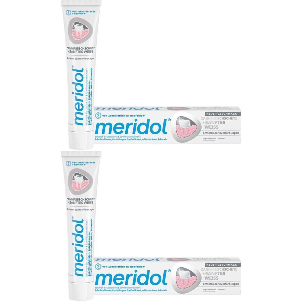 Meridol sanftes Weiß Zahnpasta x2 2x75 ml