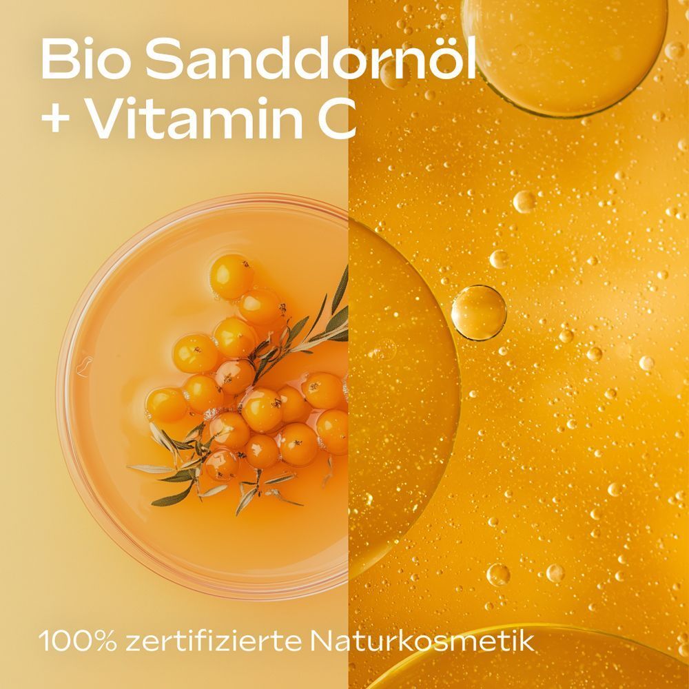 Bio Sanddornöl + Vitamin C, 100% zertifizierte Naturkosmetik.