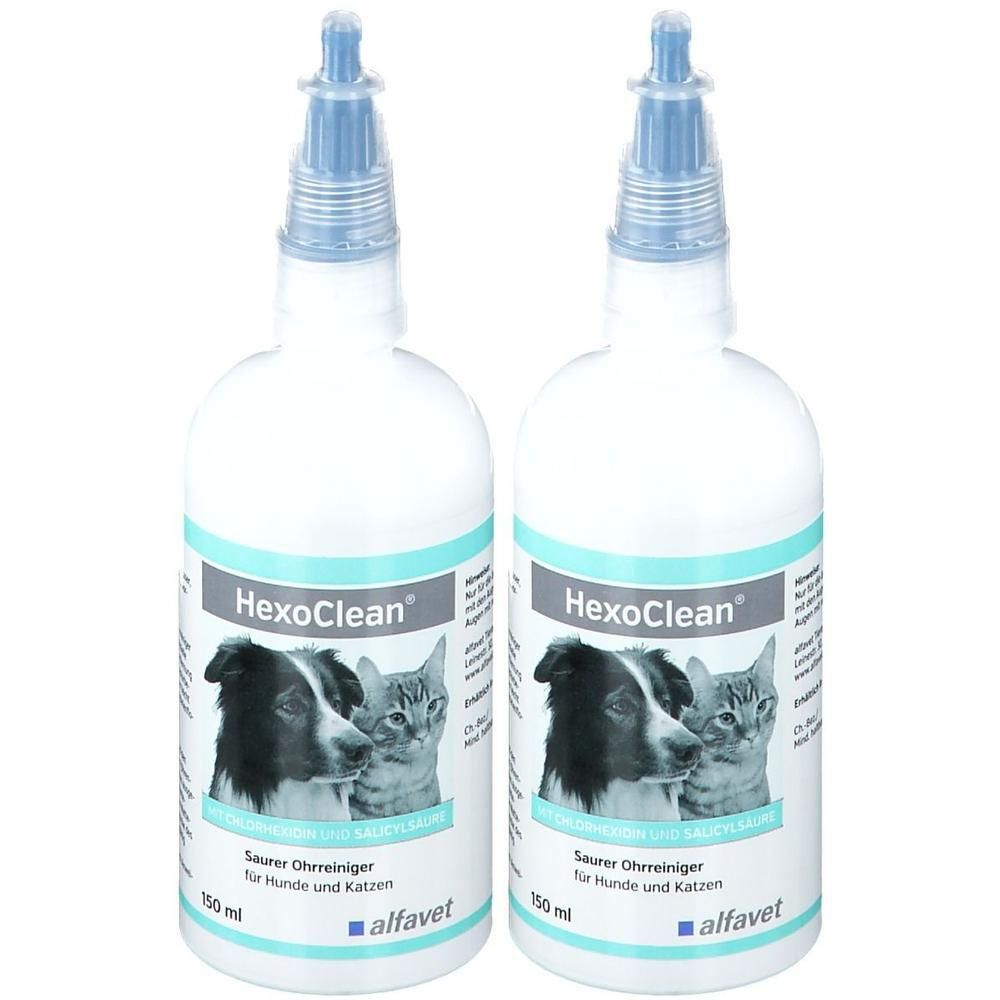 Hexoclean saurer Ohrreiniger f.Hunde und Katzen x2 2x150 ml Lösung