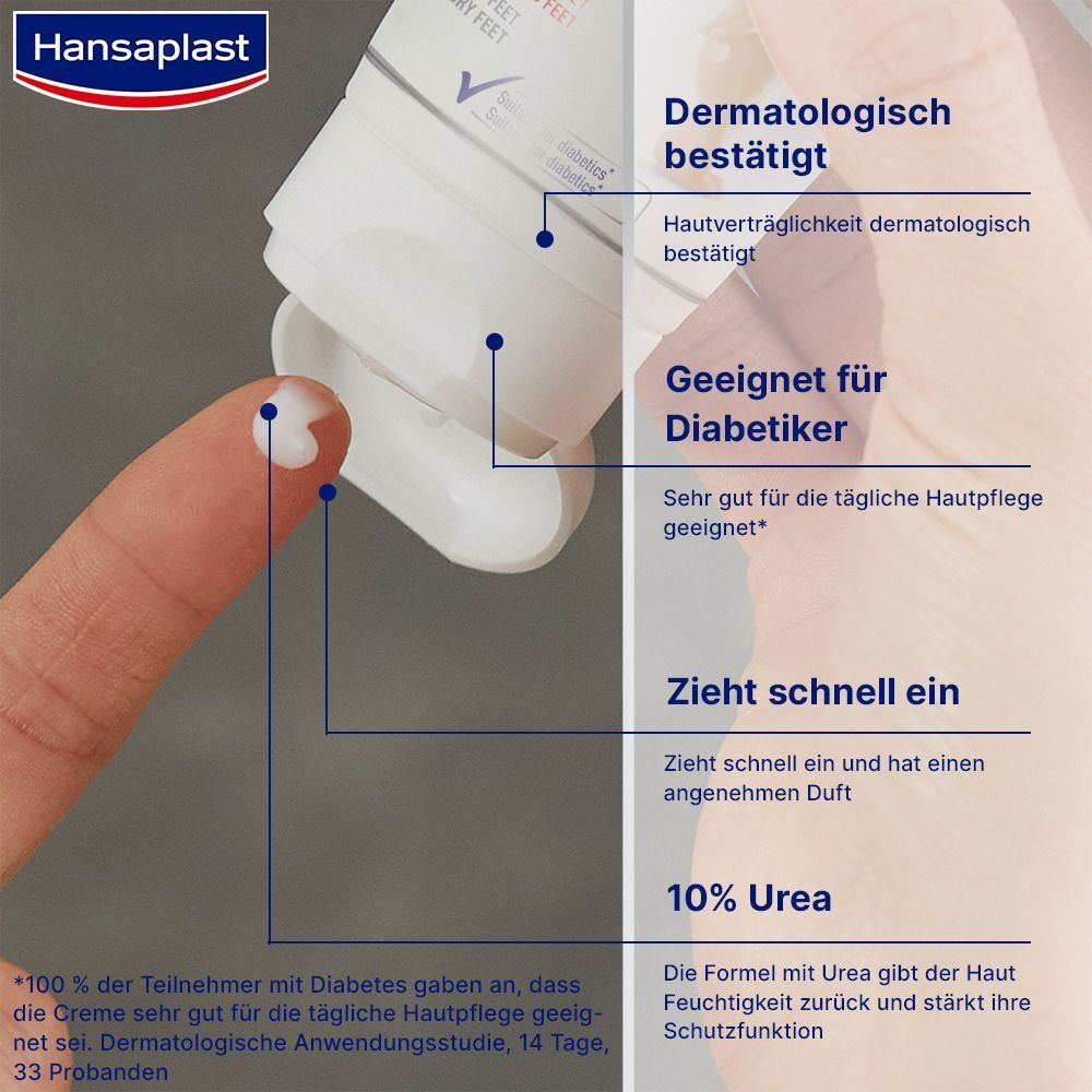 Hansaplast Regenerierende Fußcreme 10% Urea | Feuchtigkeitscreme für trockene Füße | Intensive Pflege | Schützt vor Hornhautbildung | 10 % Urea | 100 ml