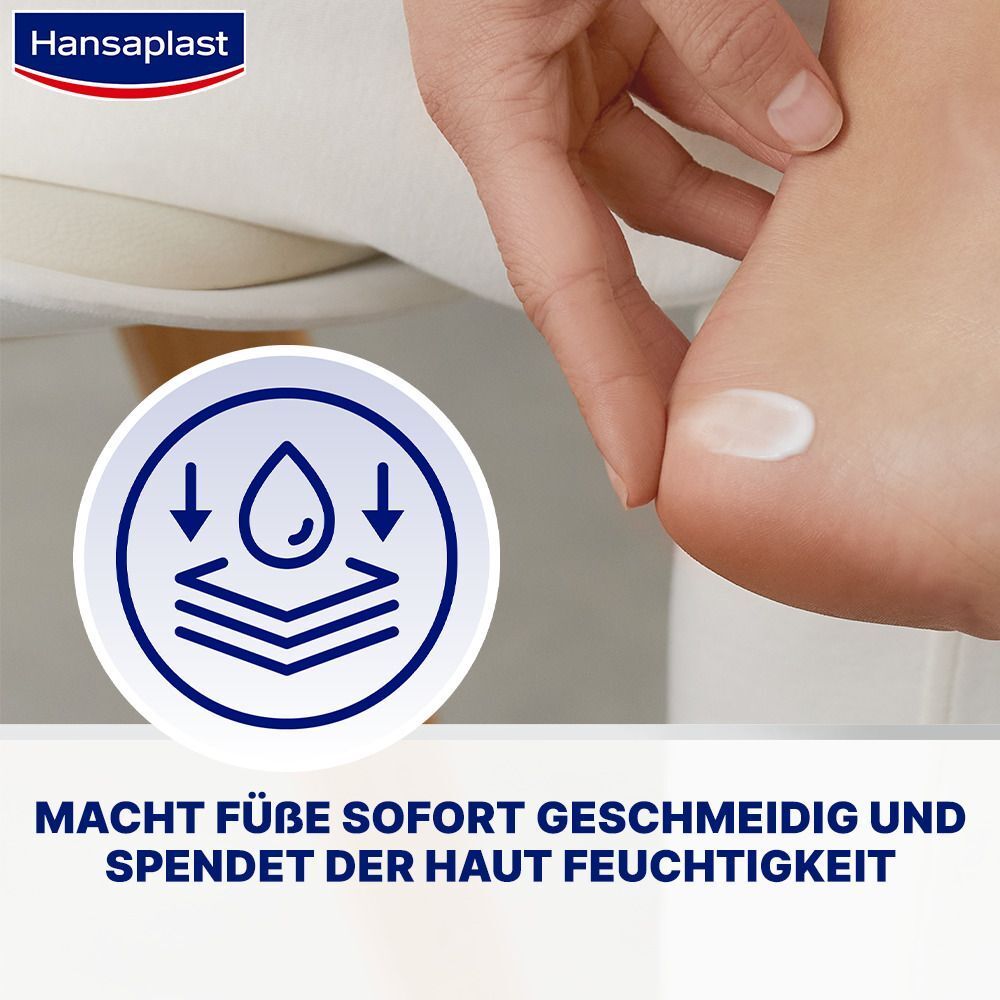 Hansaplast Regenerierende Fußcreme 10% Urea | Feuchtigkeitscreme für trockene Füße | Intensive Pflege | Schützt vor Hornhautbildung | 10 % Urea | 100 ml