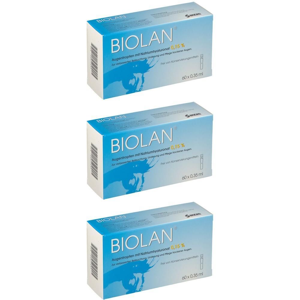 Biolan Augentropfen Einzeldosispipetten x3 3x60x0,35 ml