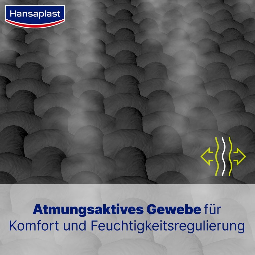 Nahaufnahme des atmungsaktiven Gewebes der Hansaplast Fußgelenkbandage.