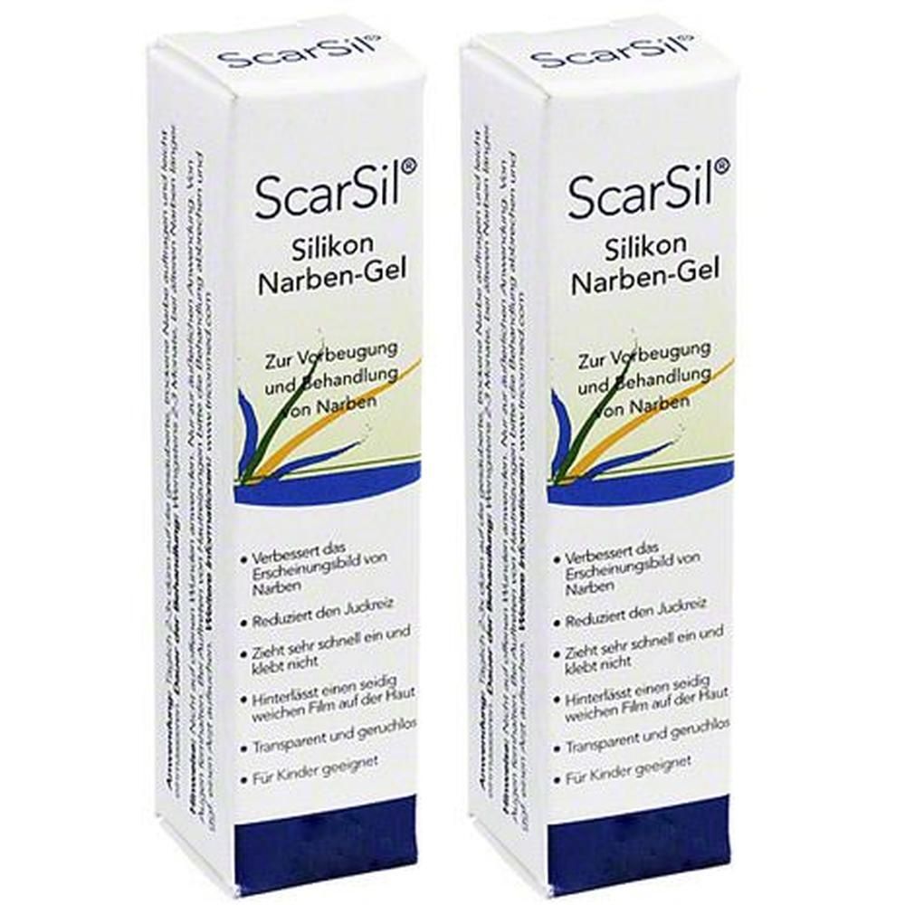 Zwei Packungen ScarSil® Silikon Narben-Gel. Zur Vorbeugung und Behandlung von Narben.