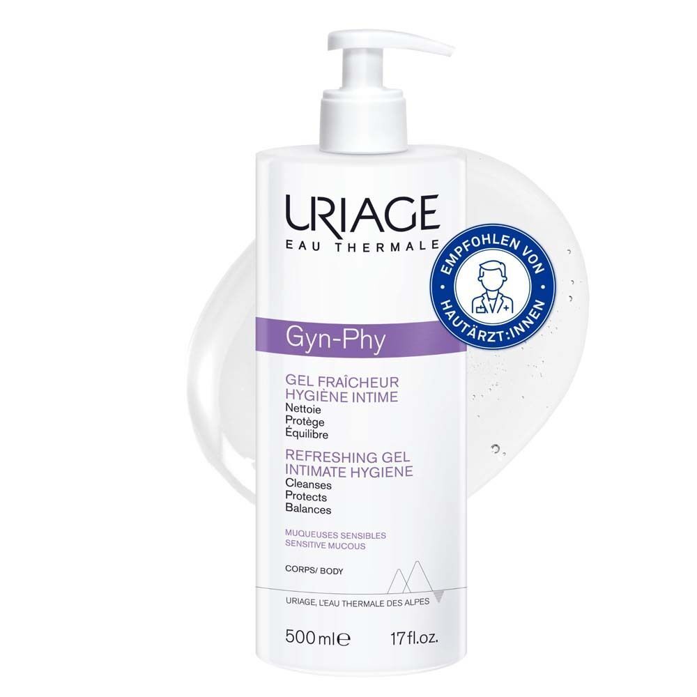 Uriage Gyn-Phy erfrischendes Gel für die Intimpflege, 500ml, empfohlen von Hautärzten.