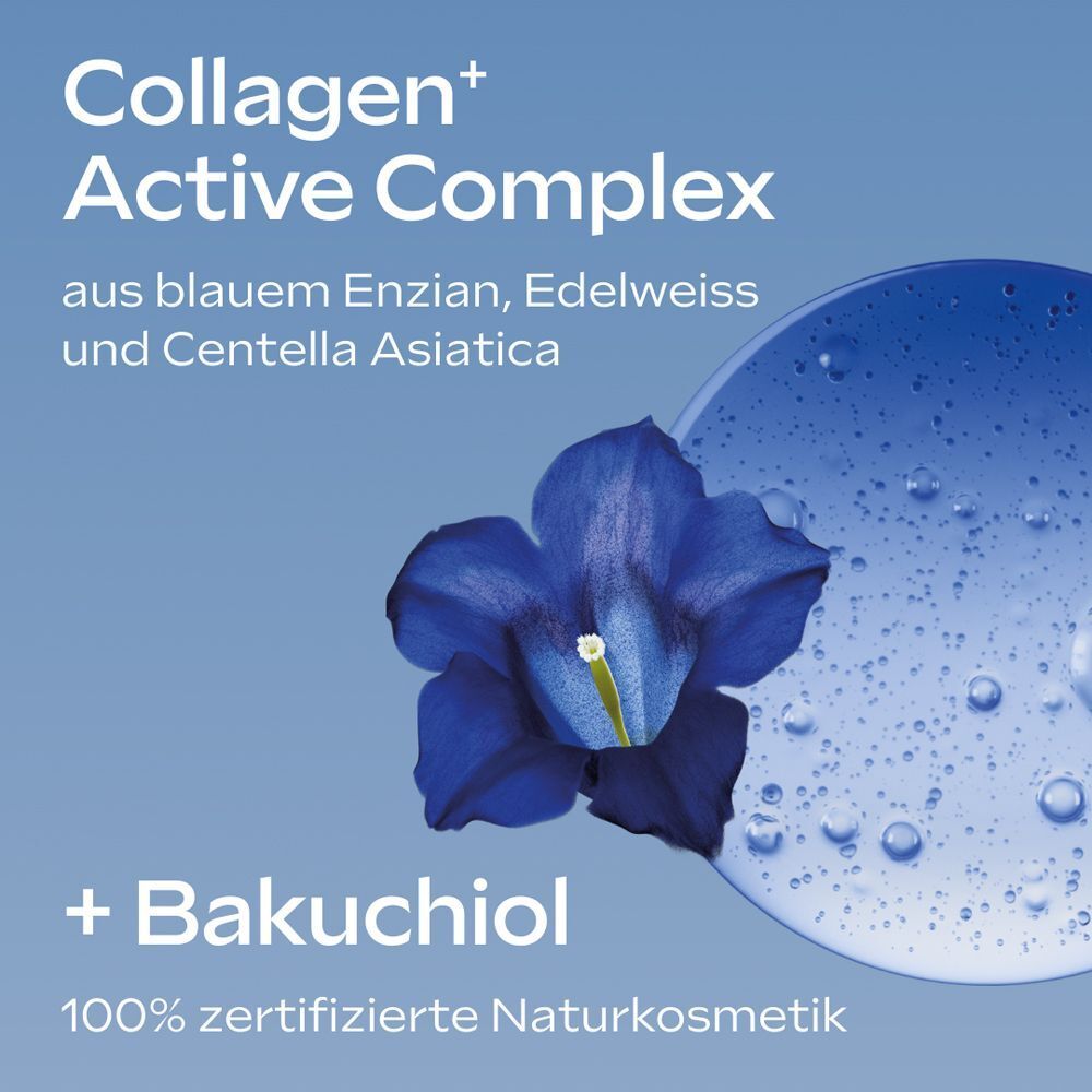 Weleda Revitalizing Serum Bodylotion mit "Collagen+ Active Complex" und "+ Bakuchiol" hervorgehoben.