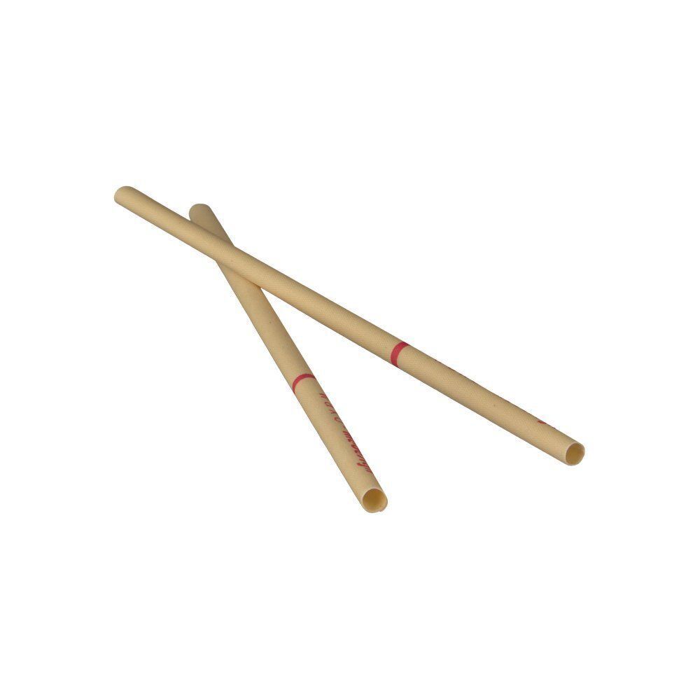 Zwei medesign Ohrkerzen aus hellem Material mit rotem Band, gekreuzt.