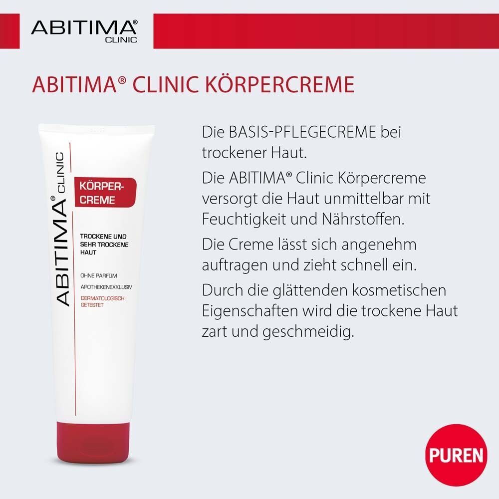 ABITIMA® CLINIC Körpercreme: Basis-Pflegecreme bei trockener Haut, zieht schnell ein.