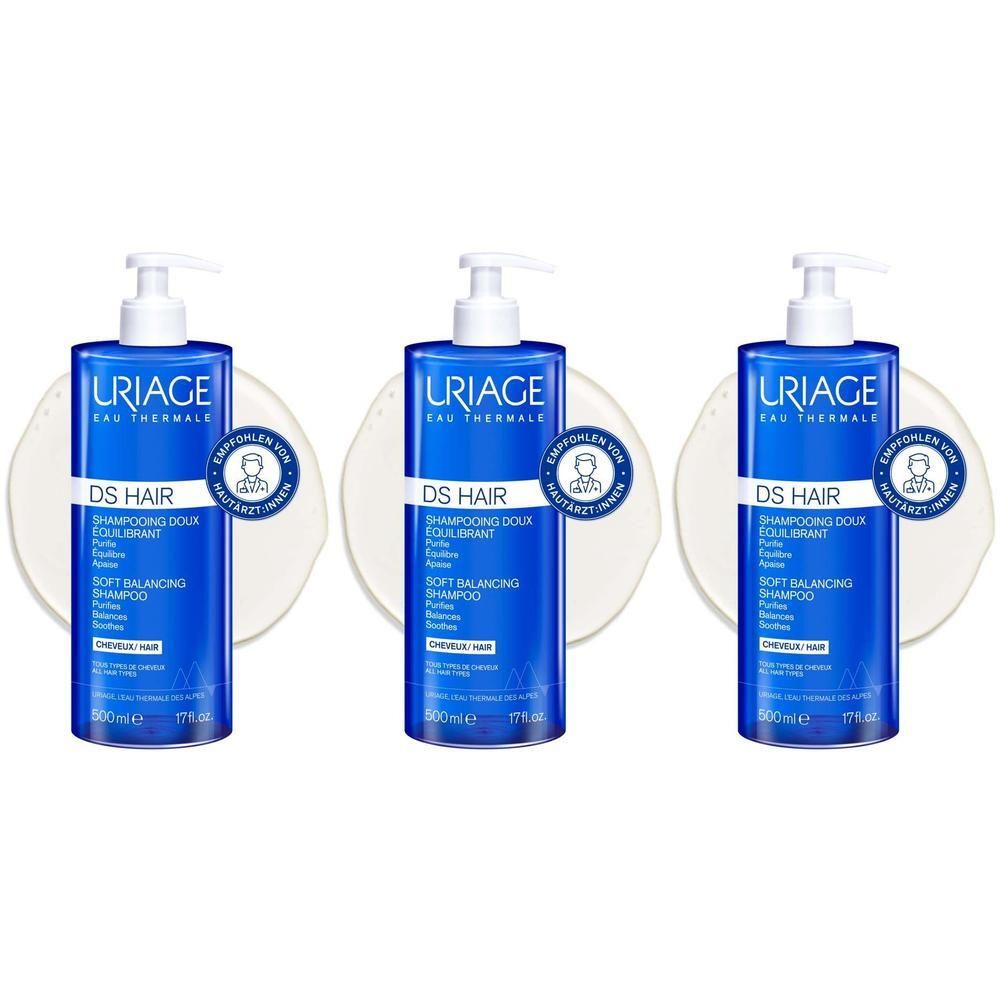 Uriage DS Hair sanft regulierendes Shampoo x3 3x500 ml