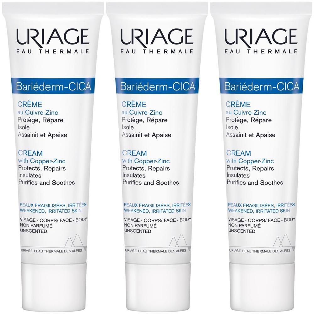 Uriage Bariederm-Cica Creme mit Kupfer-Zink x3 3x100 ml