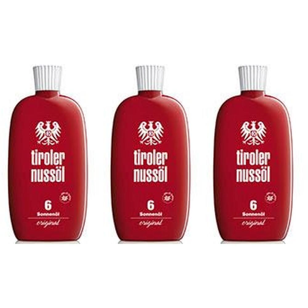Tiroler Nussöl orig.Sonnenöl wasserfest LSF 6 x3 3x150 ml Öl