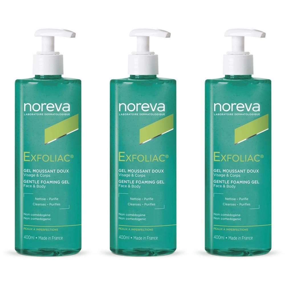 Noreva Exfoliac Reinigungsgel mild x3 3x400 ml Gel
