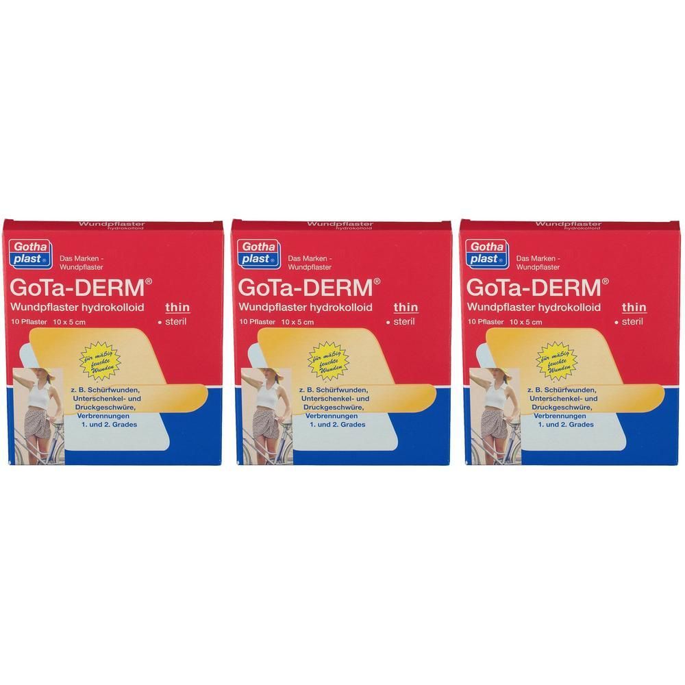 Gota-Derm thin hydrokoll.Wundpfl.steril 5x10 cm x3 3x10 St Pflaster