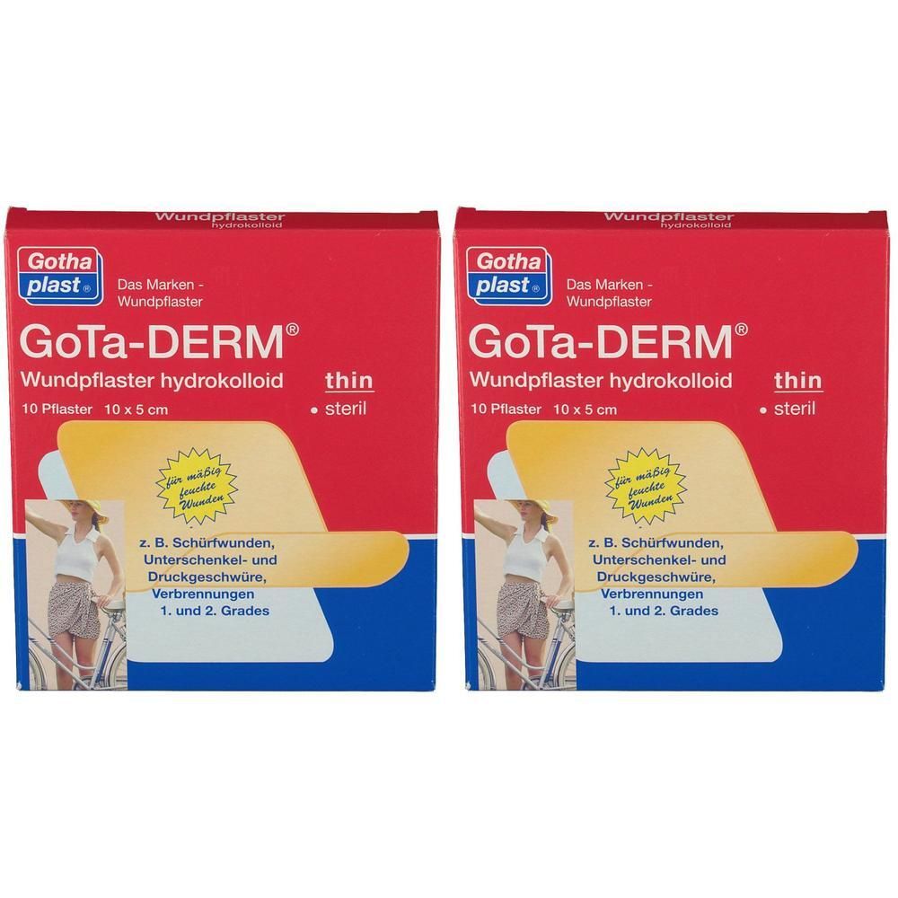 Gota-Derm thin hydrokoll.Wundpfl.steril 5x10 cm x2 2x10 St Pflaster