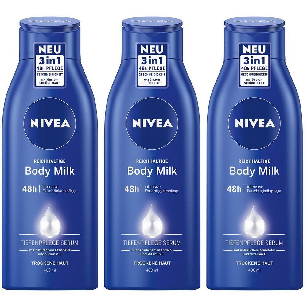 Nivea Body reichhaltige Milch x3 3x400 ml Lotion