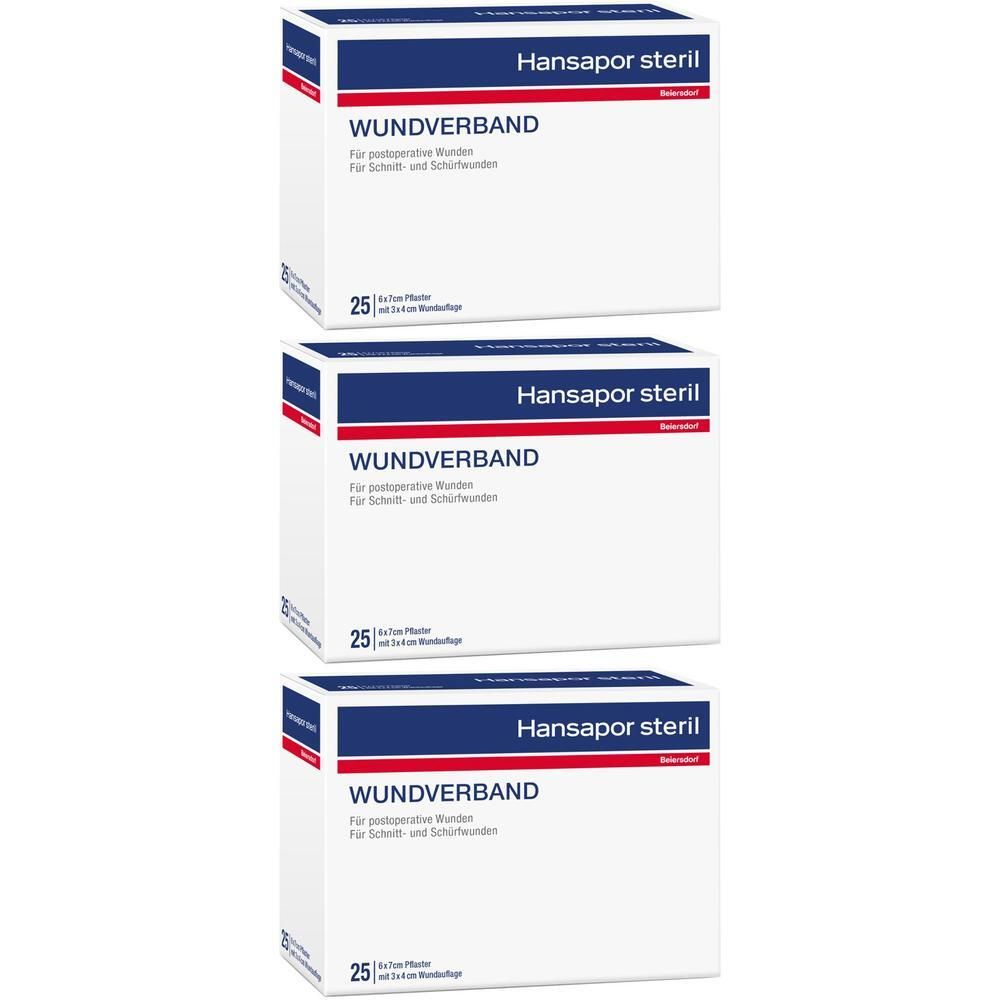 Hansapor steril Wundverband 6x7 cm x3 3x25 St Verband