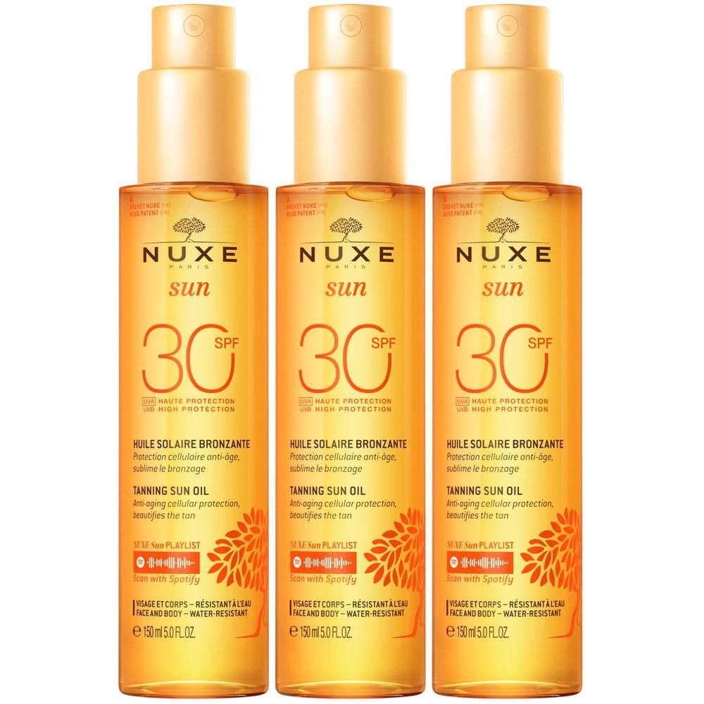 Nuxe Sun Sonnenöl Gesicht & Körper LSF 30 x3 3x150 ml Öl