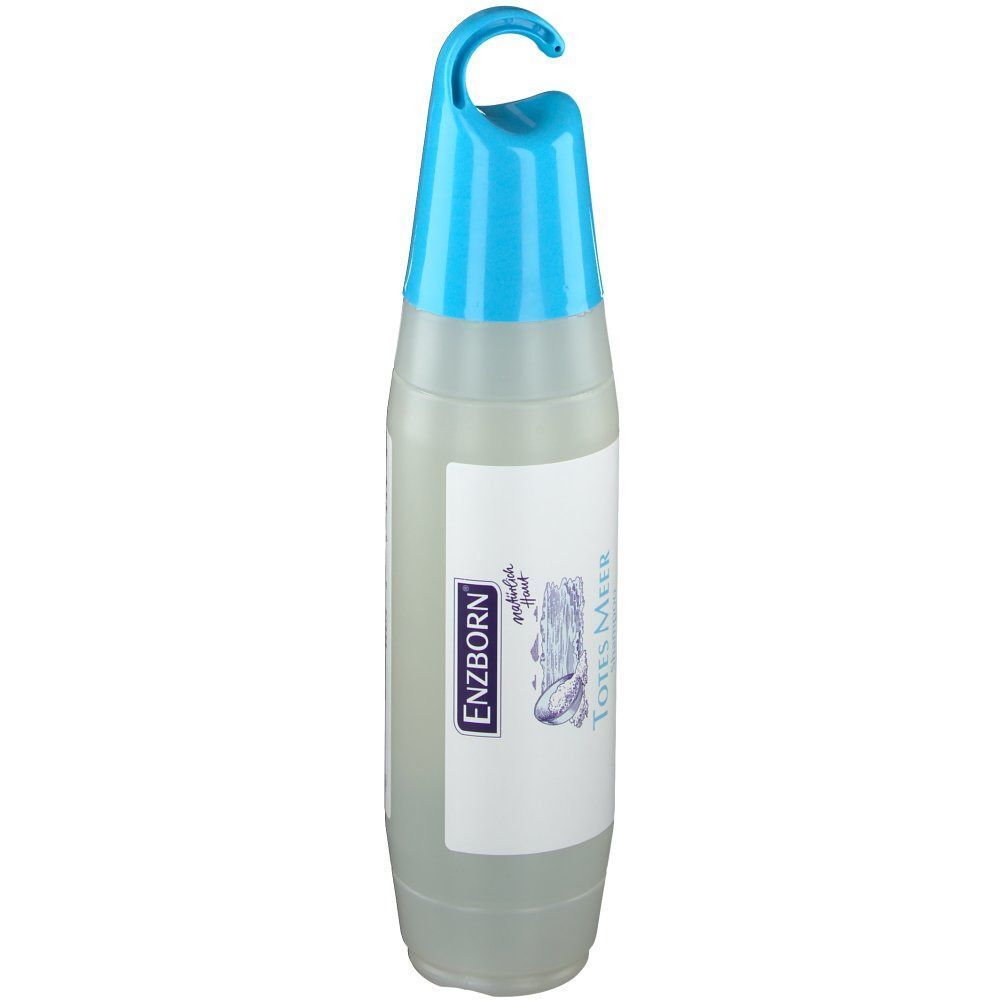 ENZBORN® Totes Meer Shampoo Flasche mit blauem Aufhänger und Etikett.