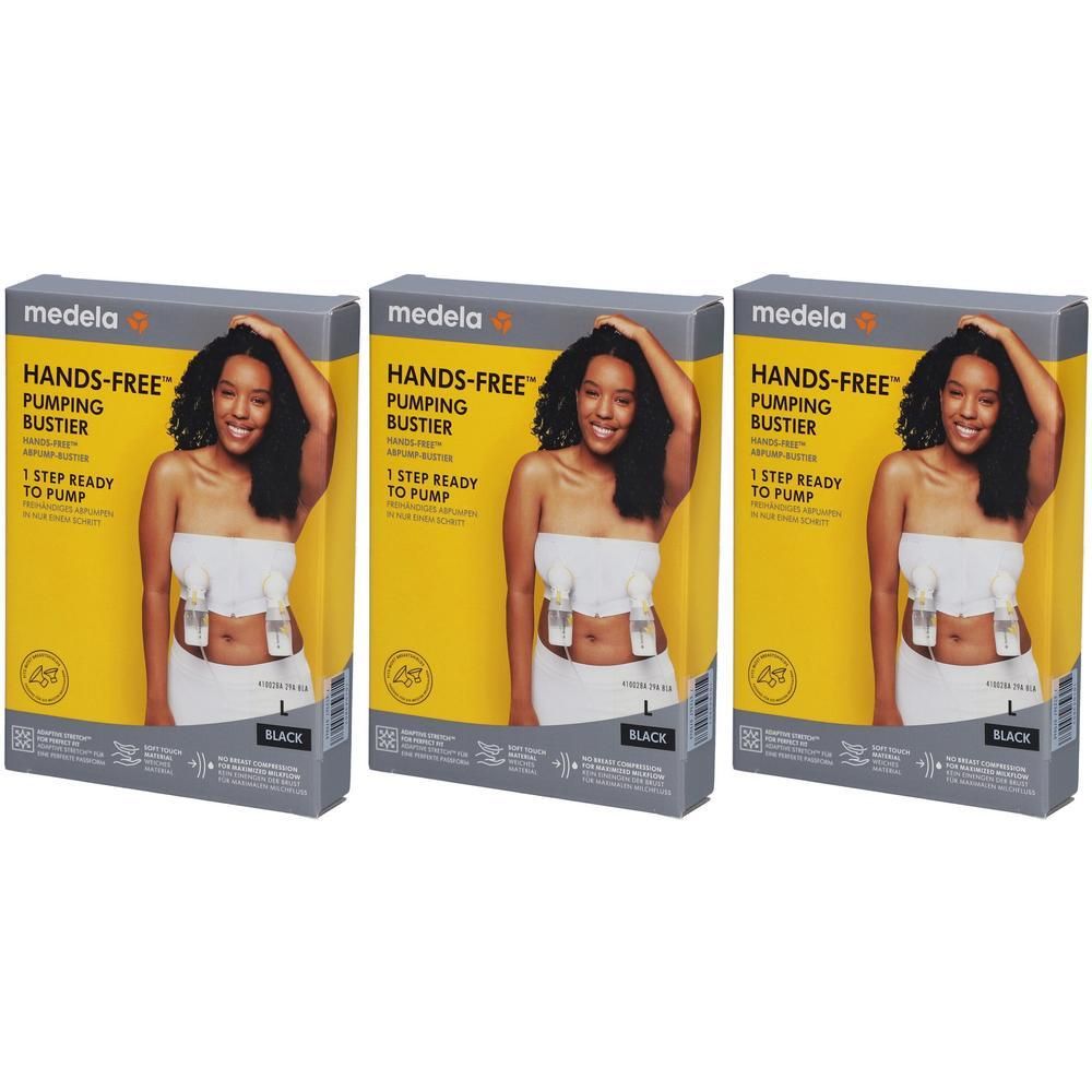 Medela hands-free pumping bustier L schwarz x3 3x1 St