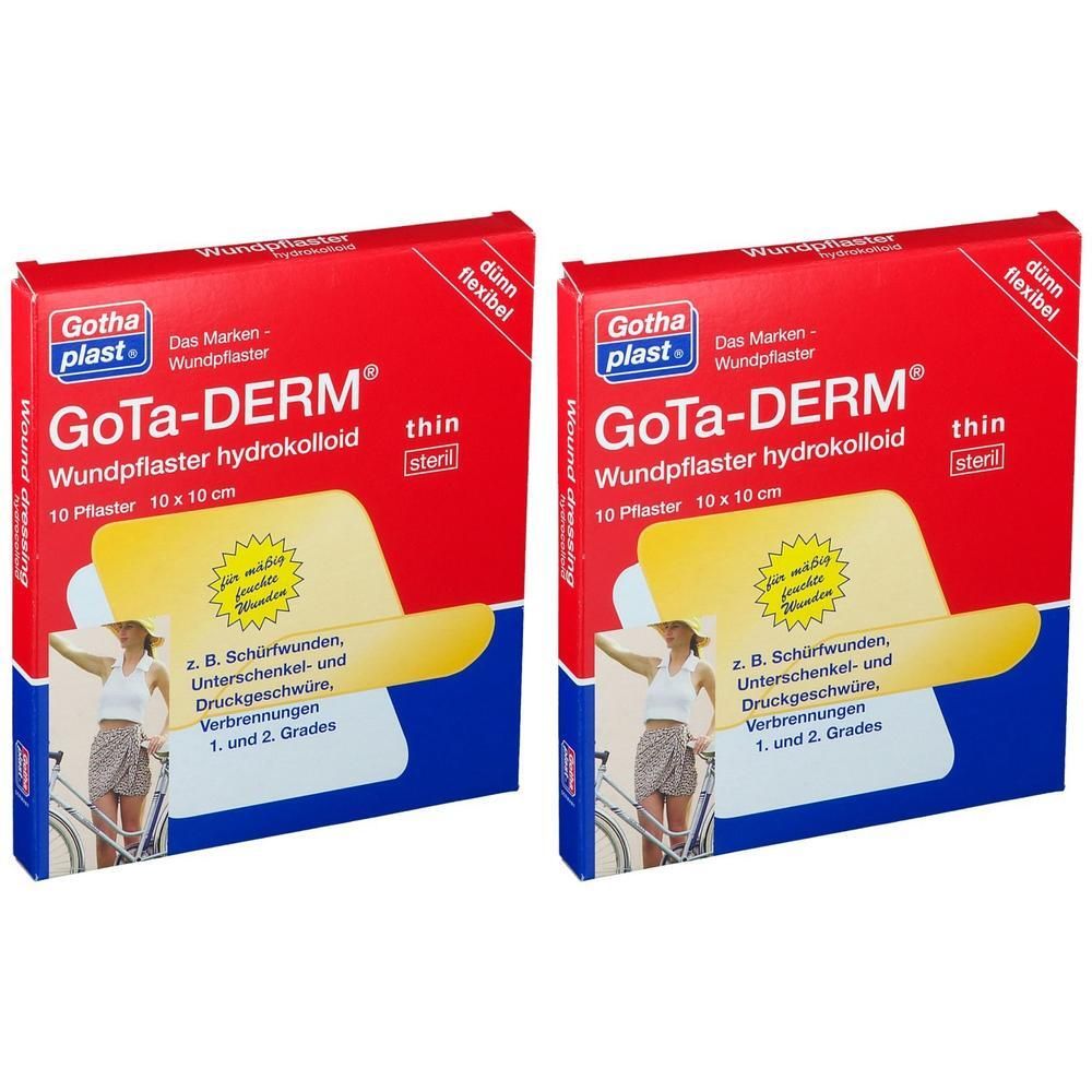 Gota-Derm thin hydrokoll.Wundpfl.steril 10x10 cm x2 2x10 St Pflaster