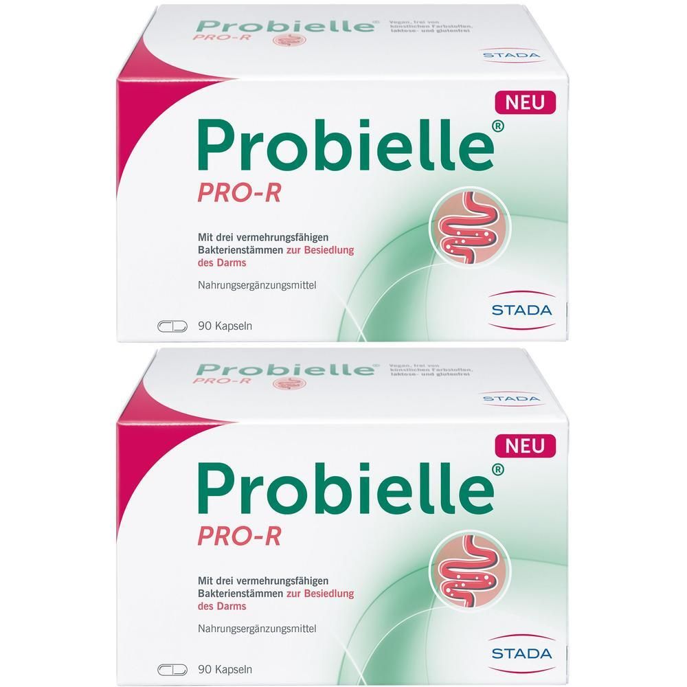 Zwei Packungen Probielle® PRO-R Probiotika Kapseln mit je 90 Kapseln. Stada.