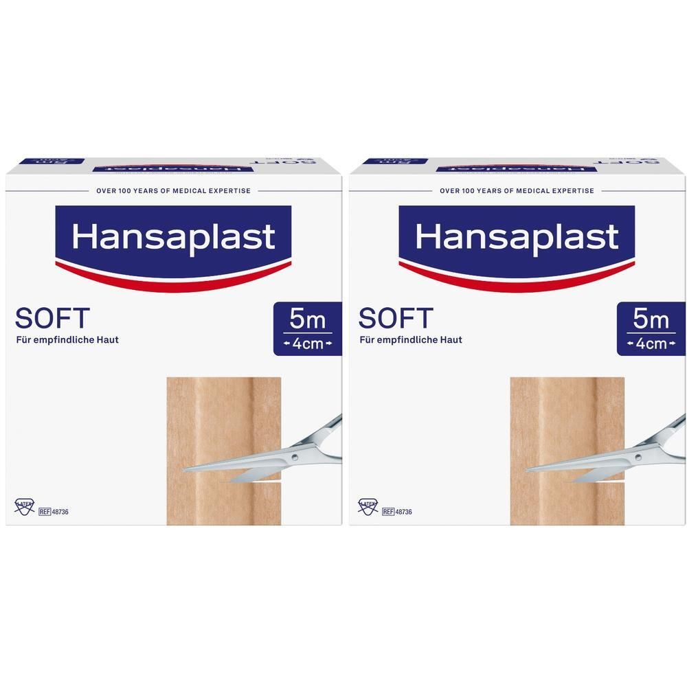 Hansaplast Soft Pflaster 4 cmx5 m Rolle x2 2x1 St