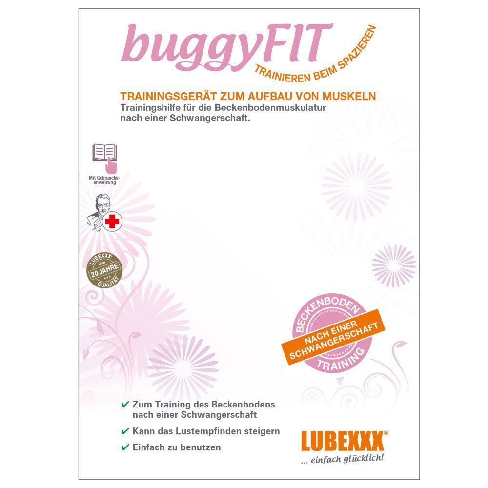 Verpackung des LUBEXXX® buggyFIT Beckenbodentrainers.