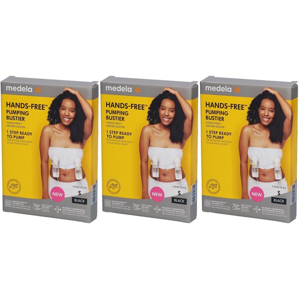 Medela hands-free pumping bustier S schwarz x3 3x1 St