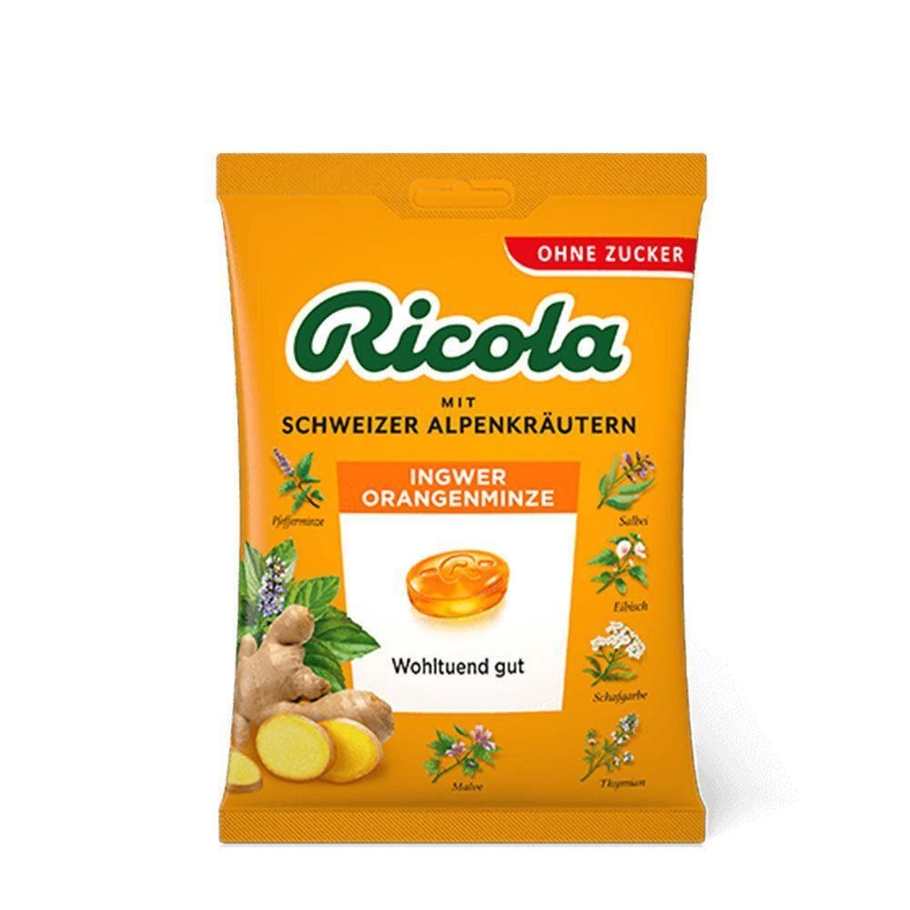 Ricola o.Z.Beutel Ingwer Orangenminze Bonbons x4 4x75 g