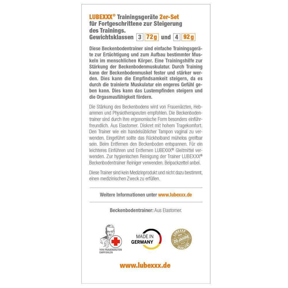 LUBEXXX® Beckenbodentrainer Set für Fortgeschrittene
