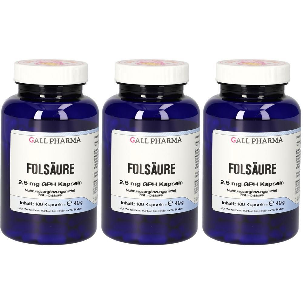 Folsäure 2,5 mg GPH Kapseln x3 3x180 St