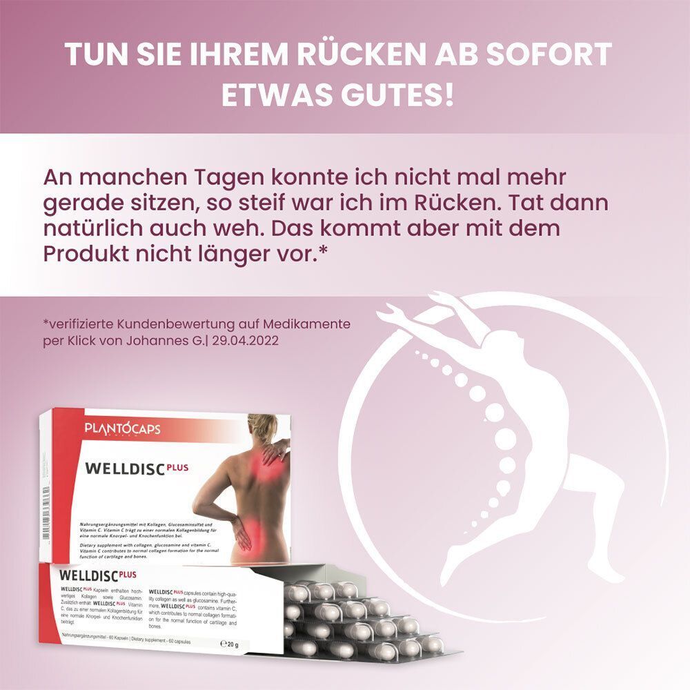 WELLDISC® PLUS: Laktosefrei, glutenfrei, ohne Farbstoffe.