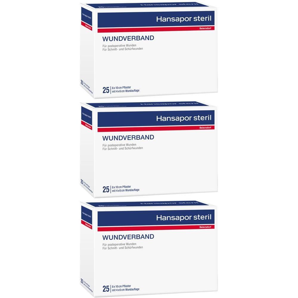 Hansapor steril Wundverband 8x10 cm x3 3x25 St Verband
