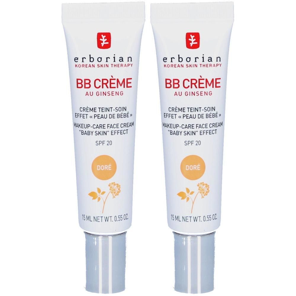 Zwei Tuben Erborian BB Creme Doré, 15 ml.