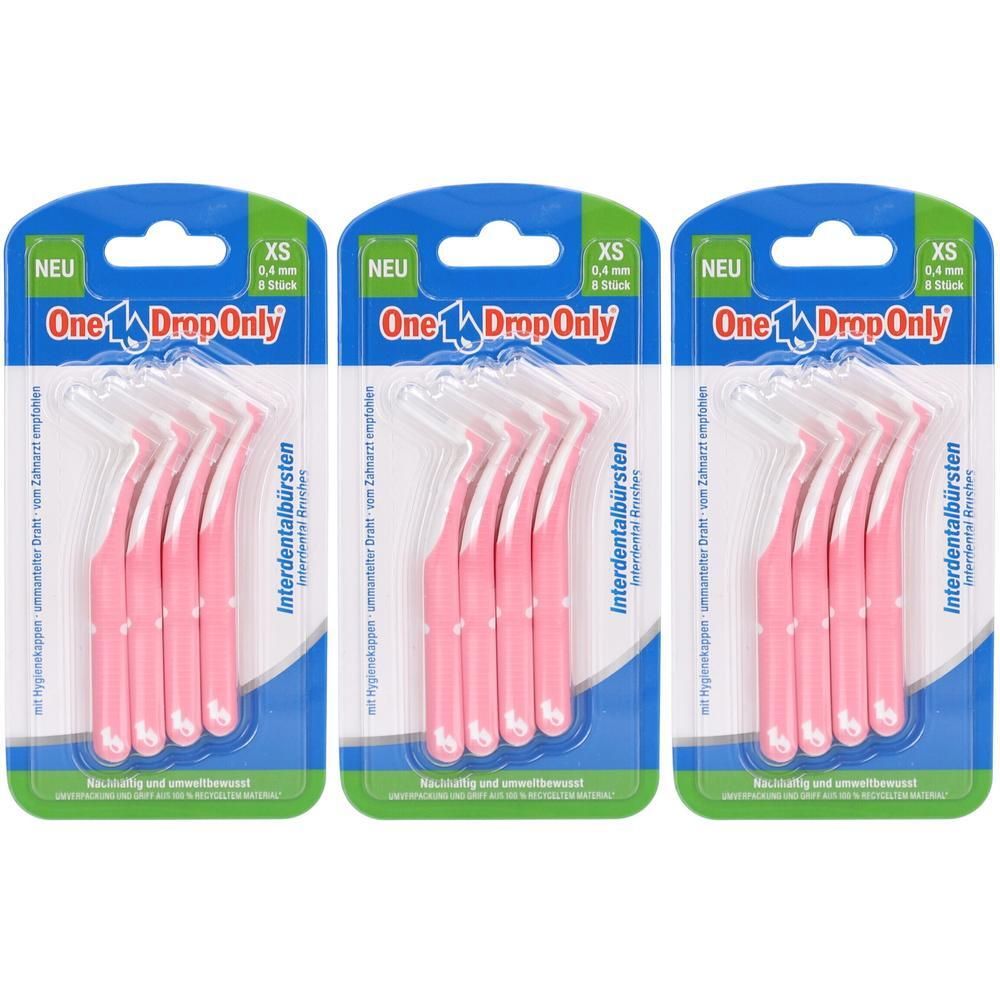 ONE Drop Only Interd.B.XS 0,4mm pink gewinkelt PCR x3 3x8 St Zahnbürste