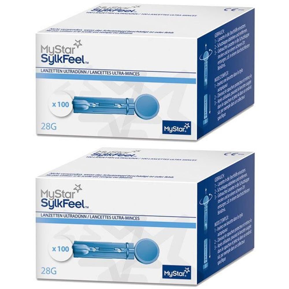 Mystar SylkFeel Lanzetten 28 G x2 2x100 St