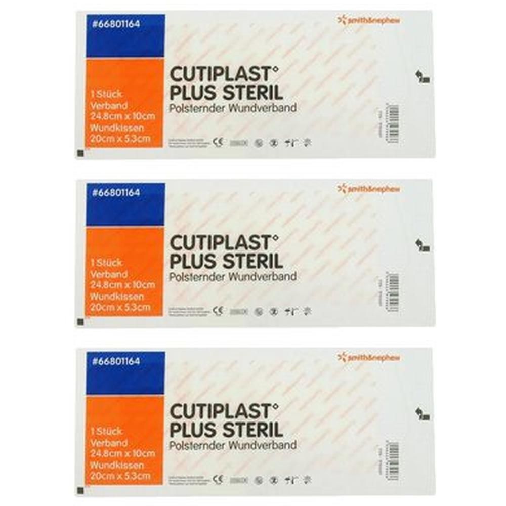 Cutiplast Plus steril 10x24,8 cm Verband x3 3x5 St