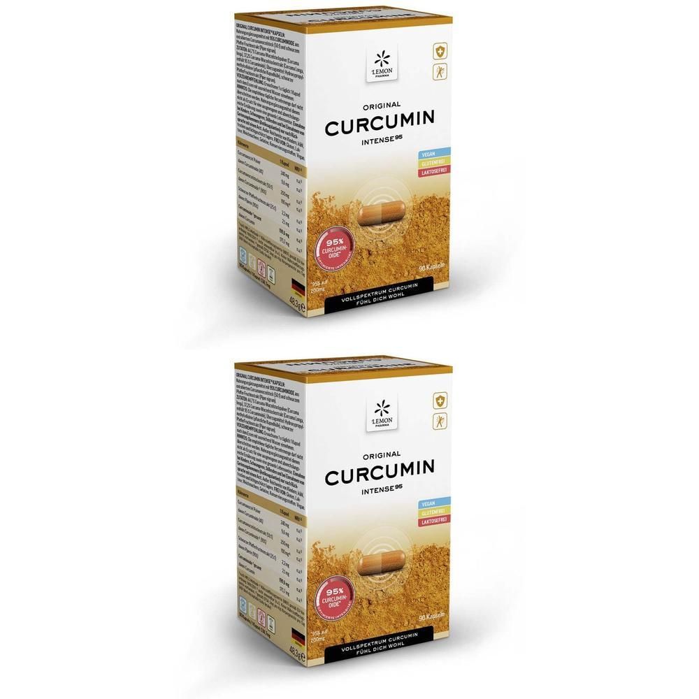 Zwei Packungen Lemon Pharma Original Curcumin Intense Kapseln.