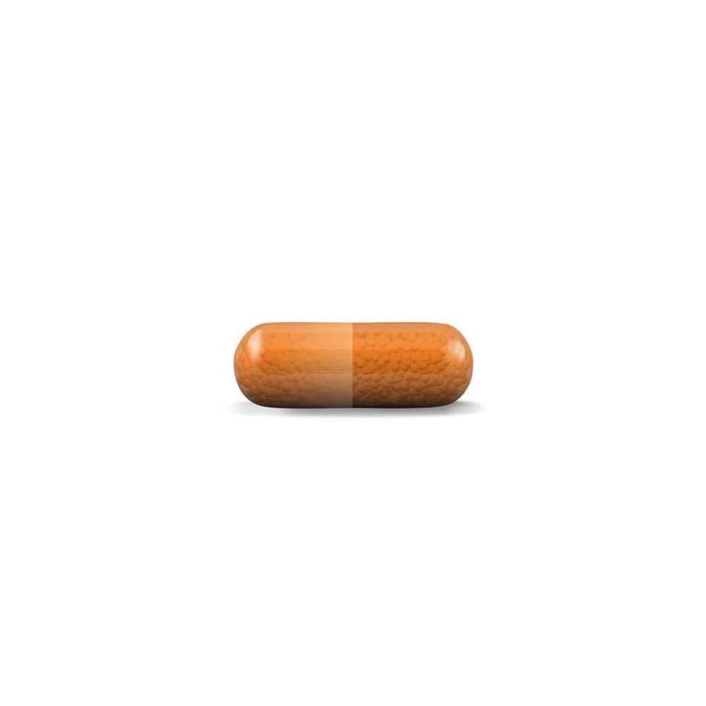 Nahaufnahme von Curcumin-Kapseln in einer Blisterpackung.