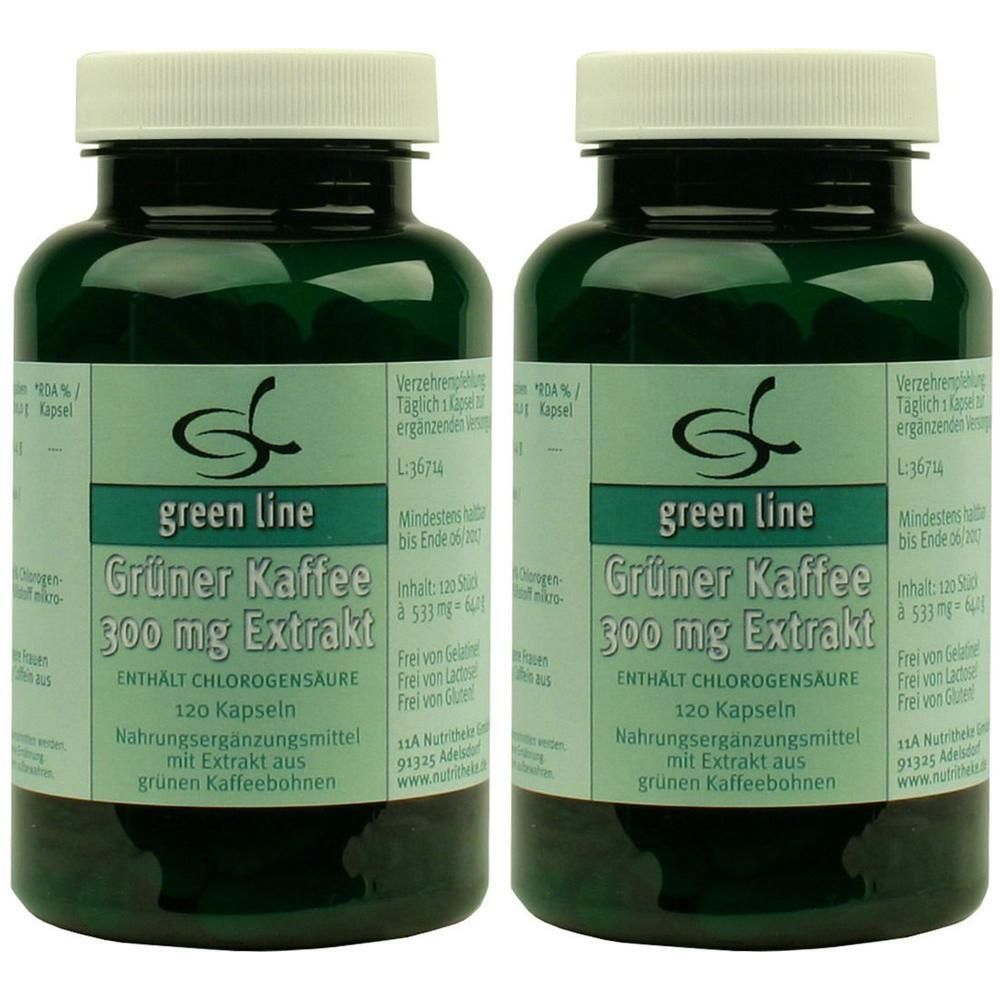 Grüner Kaffee 300 mg Extrakt Kapseln x2 2x120 St
