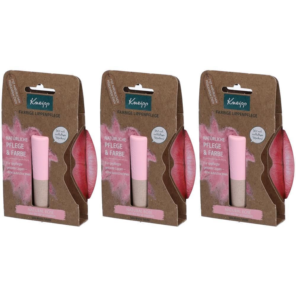 Kneipp farbige Lippenpflege natural rose x3 3x3,5 g Stifte