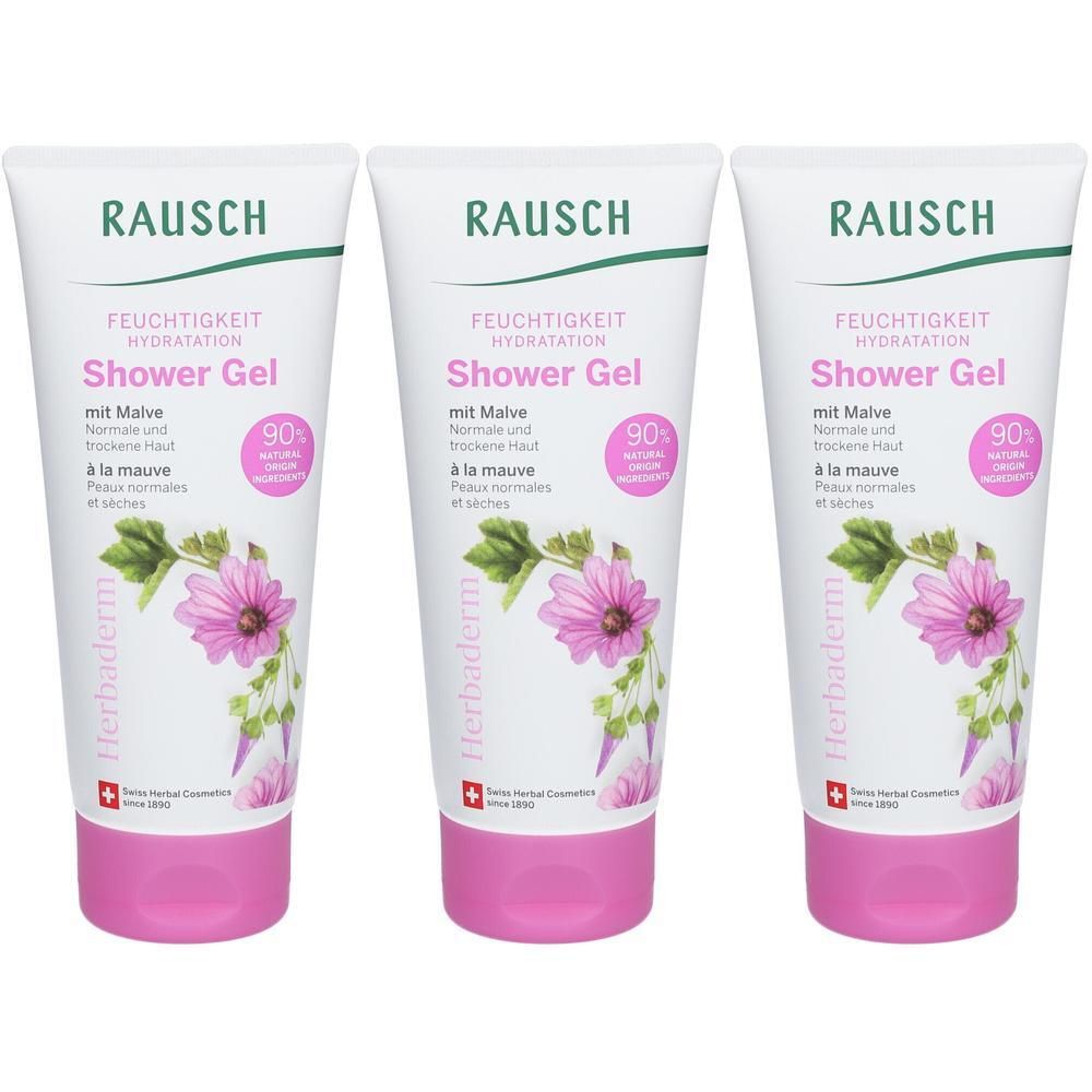 Rausch Feuchtigkeit Shower Gel mit Malve x3 3x200 ml Duschgel
